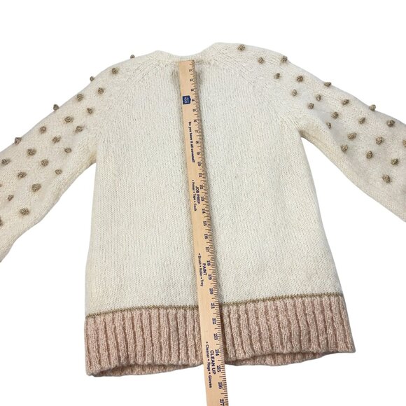LoveShackFancy Nuri Boyfriend Cardigan Womens Size S Mohair Wool Blend Cream - Picture 9 of 10